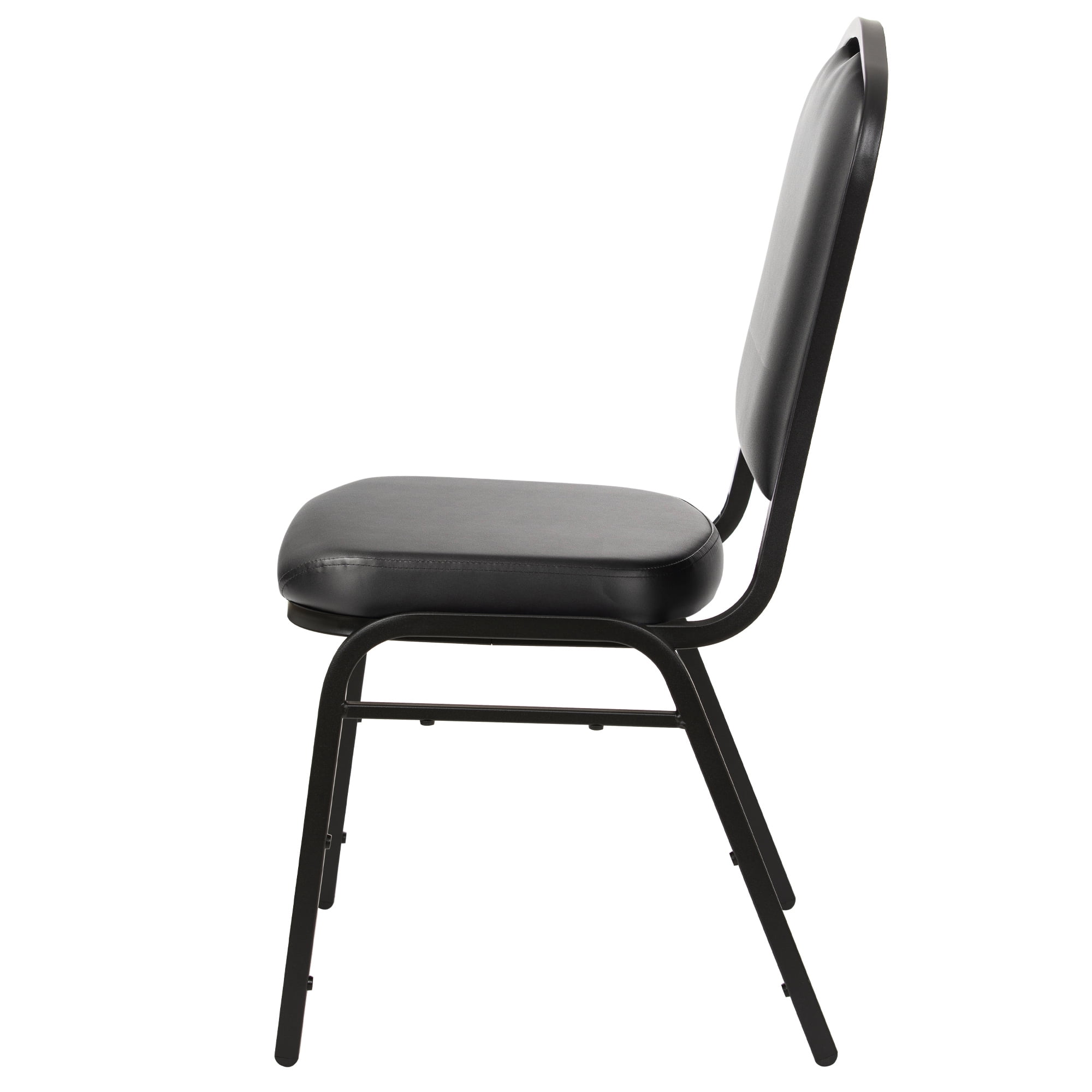 Hampden Furnishings Lila Collection Vinyl Banquet Chair, Black, Pack of 2