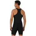 thumbnail image 2 of Jhaoyu Men's One Piece Racer Back Front Zipper Closure Swimsuit Stretchy Athletic Shorty Jumpsuit Black L, 2 of 5