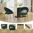 thumbnail image 4 of S-HOME Velvet Fabric Dining Chair With Curved Backrest And Golden Metal Legs For Kitchen Or Dining Room, 4 of 9