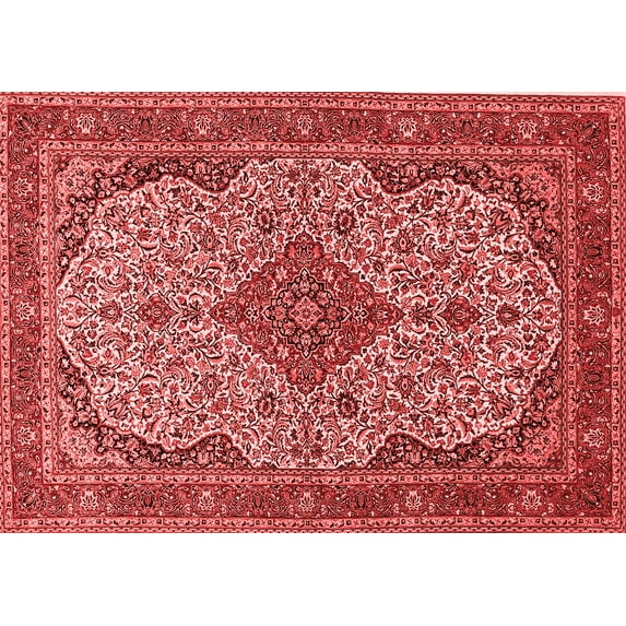 Ahgly Company Indoor Rectangle Medallion Red Traditional Area Rugs, 5' x 8'