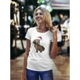 thumbnail image 2 of Christmas Dog Dachshund T-Shirt Women -Image by Shutterstock, Female Large, 2 of 4