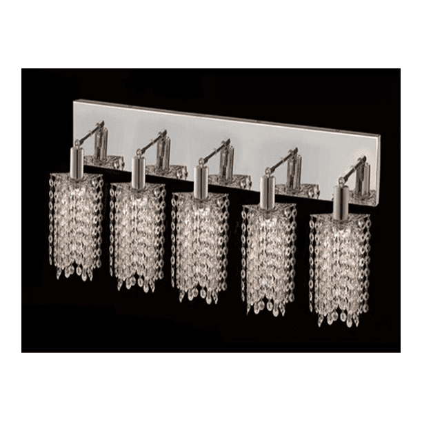 Bathroom Vanity 5 Light With Clear Crystal made with Swarovski Strass