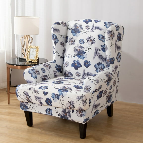 CJC Wingback Chair Cover, 2 Piece Wing Chair Slipcovers, Stretch Armchair Sofa Covers, Orchid