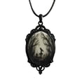 thumbnail image 1 of Gothic Raven Cross Glass Necklace, 1 of 6
