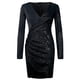 thumbnail image 4 of Moda mujer manga larga vestido sexy vestidos formales cuello en V lentejuelas fiesta vestidos de oficina y vestidos de noche Fridja NMB2825, 4 of 5