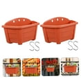thumbnail image 5 of Niceauty Hanging Flowerpot Flowerpot Red Wood-like Plastic 2 Sets Outdoor, 5 of 8