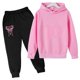 thumbnail image 5 of 024 Sudadera con capucha para niños, conjunto de sudadera con capucha con letras creativas para niños y niñas en edad preescolar de 3 a 13 años, conjunto deportivo de ocio para el sol, 5 of 5
