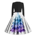 thumbnail image 5 of Women's Christmas Dress Long Sleeve Crewneck Printed A Lined Evening Skirt Red-1 M, 5 of 5