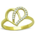 thumbnail image 1 of Bague en Acier Inoxydable IP Gold pour Femmes avec AAA Grade CZ en Transparent - Taille 5, 1 of 1