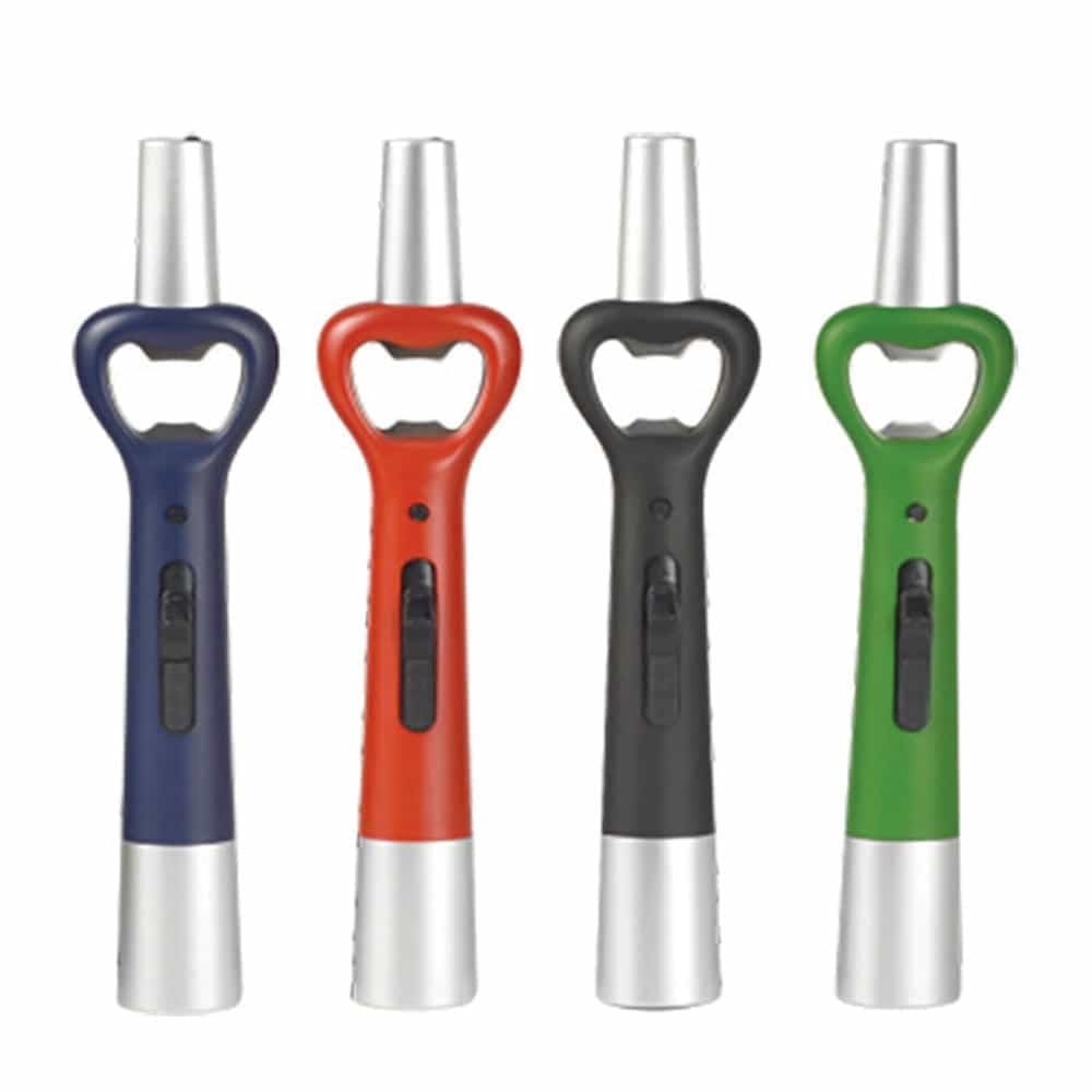 Bottle Opener Lighter with LED Flashlight – 3-in-1 Utility Lighter, Wind Resistant, Refillable, Child Resistant