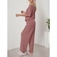 thumbnail image 6 of Weardear Womens Pajama Sets Casual Long Sleeve Lounge Sets Comfy Soft Cozy Pullover Tops, 6 of 7
