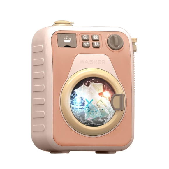 Rotatable Kids Washing Machine Laundry Toy Set para electrodomésticos de lavado en el hogar - Orange
