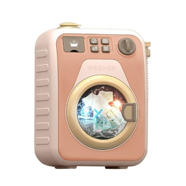 Rotatable Kids Washing Machine Laundry Toy Set para electrodomésticos de lavado en el hogar - Orange