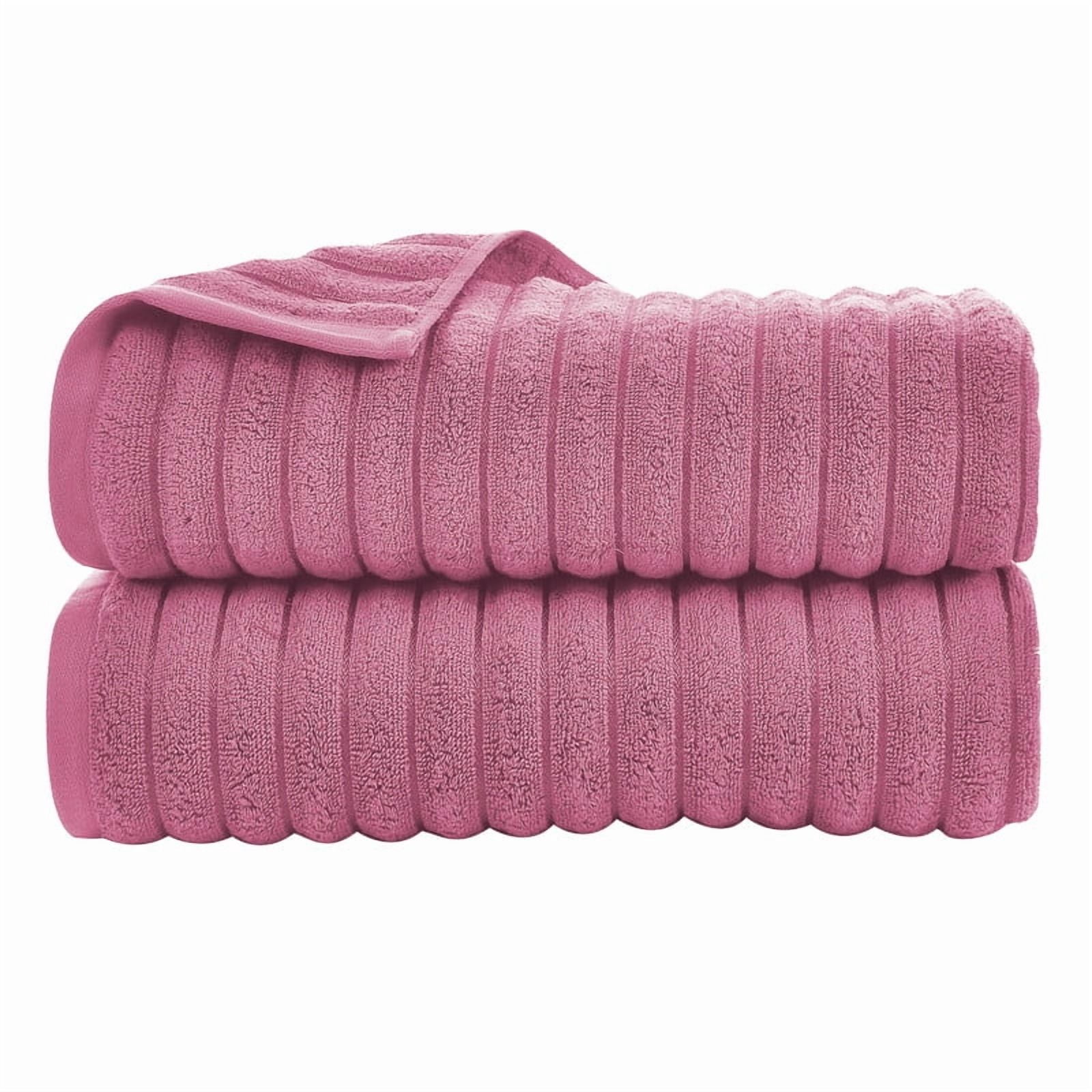 JML Pink Bath Towel Set of 8 Pieces - Cotton Blend Highly Absorbent Towels for Bathroom, 2 Soft Bath Towels, 2 Hand Towels, 4 Washcloths