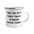 thumbnail image 2 of amangny Radiation therapist Gifts For Coworkers, Sorry This Guy Is Already, Nice Radiation therapist 12oz Camper Mug, From Team Leader, Radiation therapist mug, Radiation therapist travel mug, 2 of 2