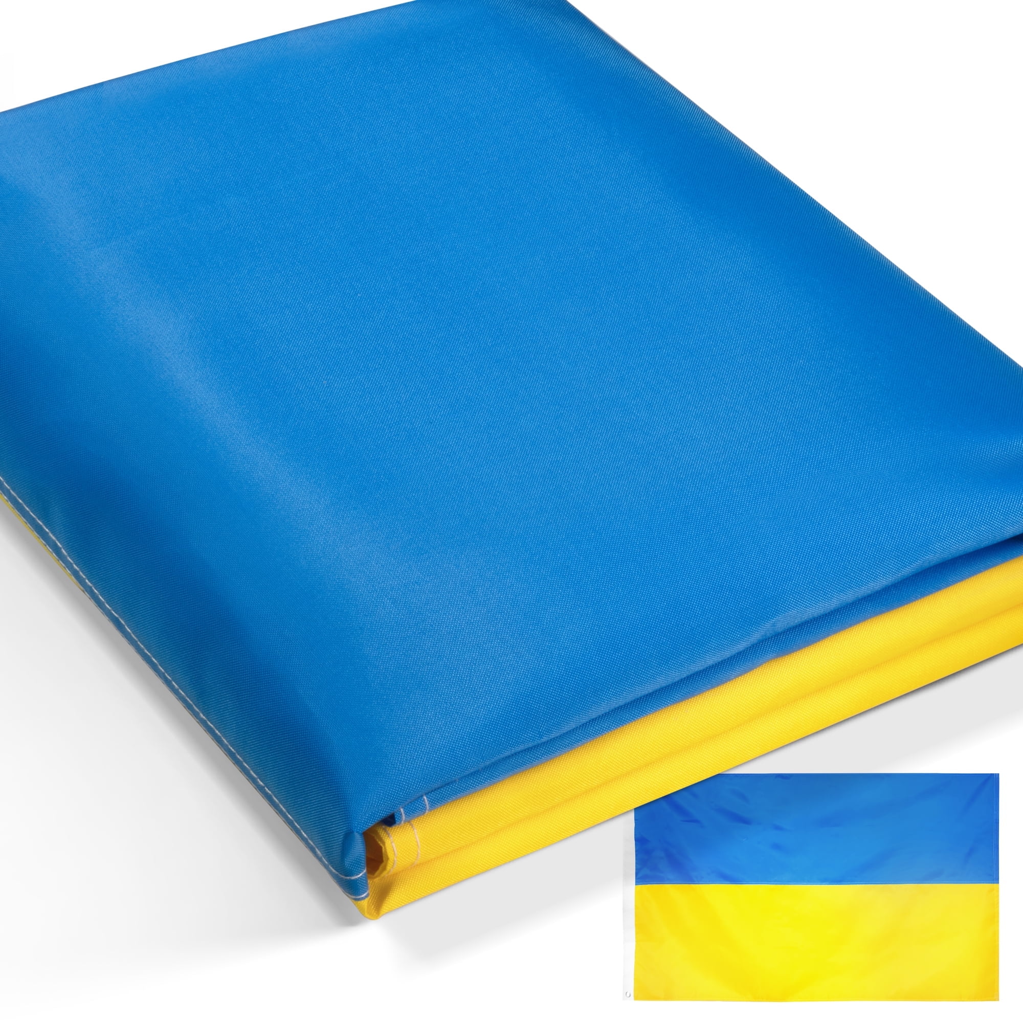 (2 pack) Anley EverStrong Series Embroidered Ukraine Flag 3x5 Ft - Ukrainian National Flag