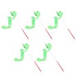 thumbnail image 1 of COOPHYA 5pcs Rhythmic Dance Ribbons For Practitioners Of All Ages Green Silk, 1 of 8