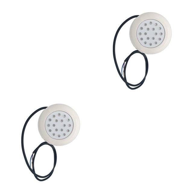 Inteprter RGB LED Pool Light Underwater Night Pool Wall-Mounted SPA Swimming Lamp 2piezas Blanco 12W