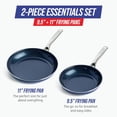thumbnail image 4 of 12" Nonstick Frying Pan with Lid, Diamond Infused Ceramic Skillet, Dishwasher & Oven Safe, Stay Cool Handle, Durable Non Toxic Metal Utensil Safe, Glass Lid, Blue, 4 of 10