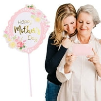 Clearance Under $5 Happy Mother's Day Cake Toppers Flower Heart Paper Cake Picks Cake Decoration For Birthday Mother's Day