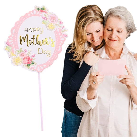 Clearance Sale under $5 Mother's Day Cake Toppers - 12 Pcs Flower Heart Cake Decoration Picks, Food-Safe Paper Material, Perfect for Mom's Birthday, Mother's Day Celebrations