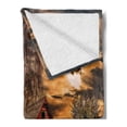 thumbnail image 2 of Scenery Soft Flannel Fleece Blanket, Scary Horror Movie Themed Abandoned House in Pale Grass Garden Sunset Photo Print, Cozy Plush for Indoor and Outdoor Use, 70" x 90", Multicolor, by Ambesonne, 2 of 5