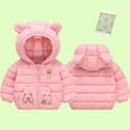 thumbnail image 2 of SGMVNU Boys Girls Winter Coats Puffer Padded Jacket for Toddler Cute Bear Ears Hoods Kids Light Outerwear with Pockets(Size 12-18 Months,Light Pink), 2 of 3