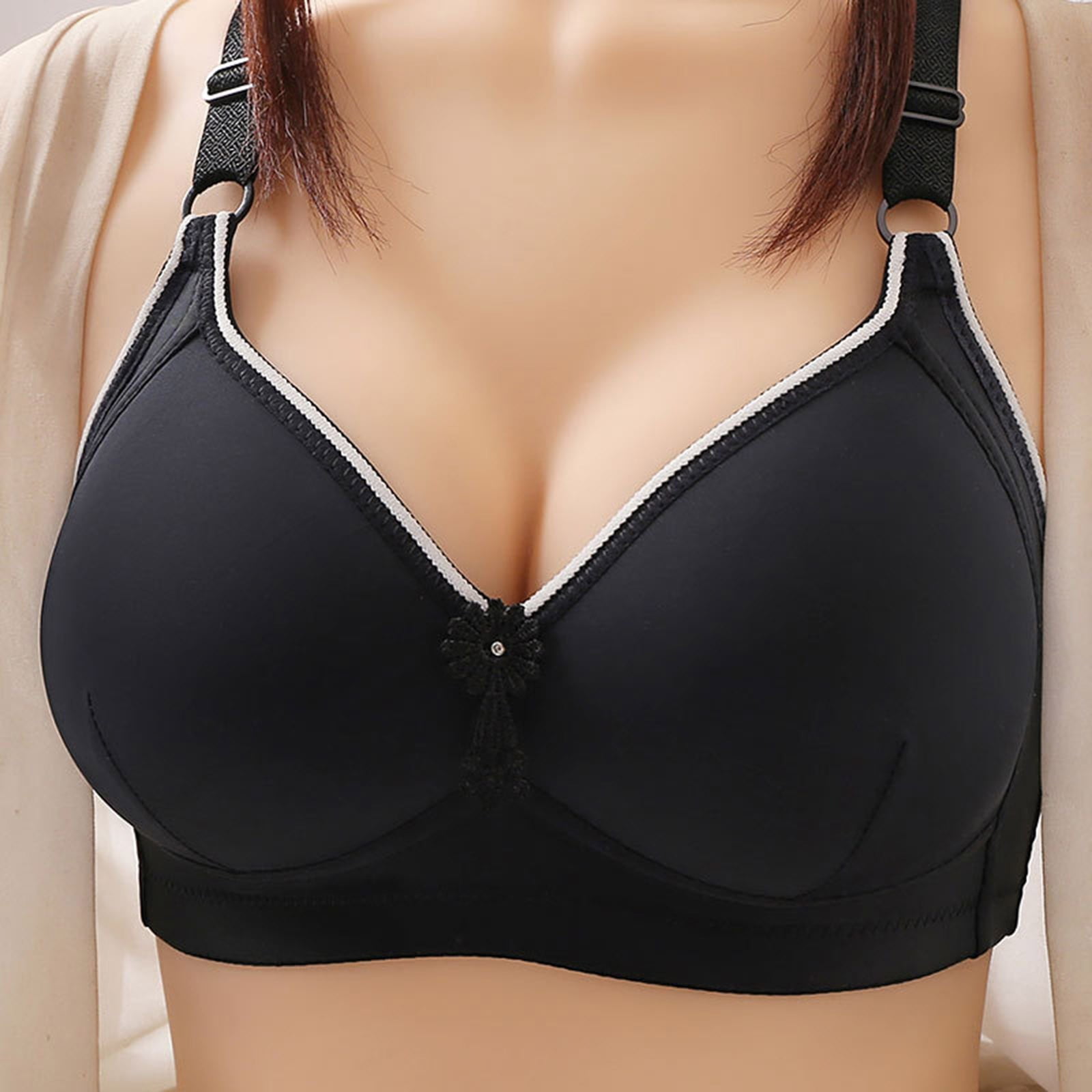 hoksml Plus Size Bras for Women,Woman's Embroidered Glossy