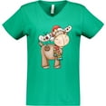 thumbnail image 3 of Inktastic Christmas Molly Moose Women's V-Neck T-Shirt, 3 of 5