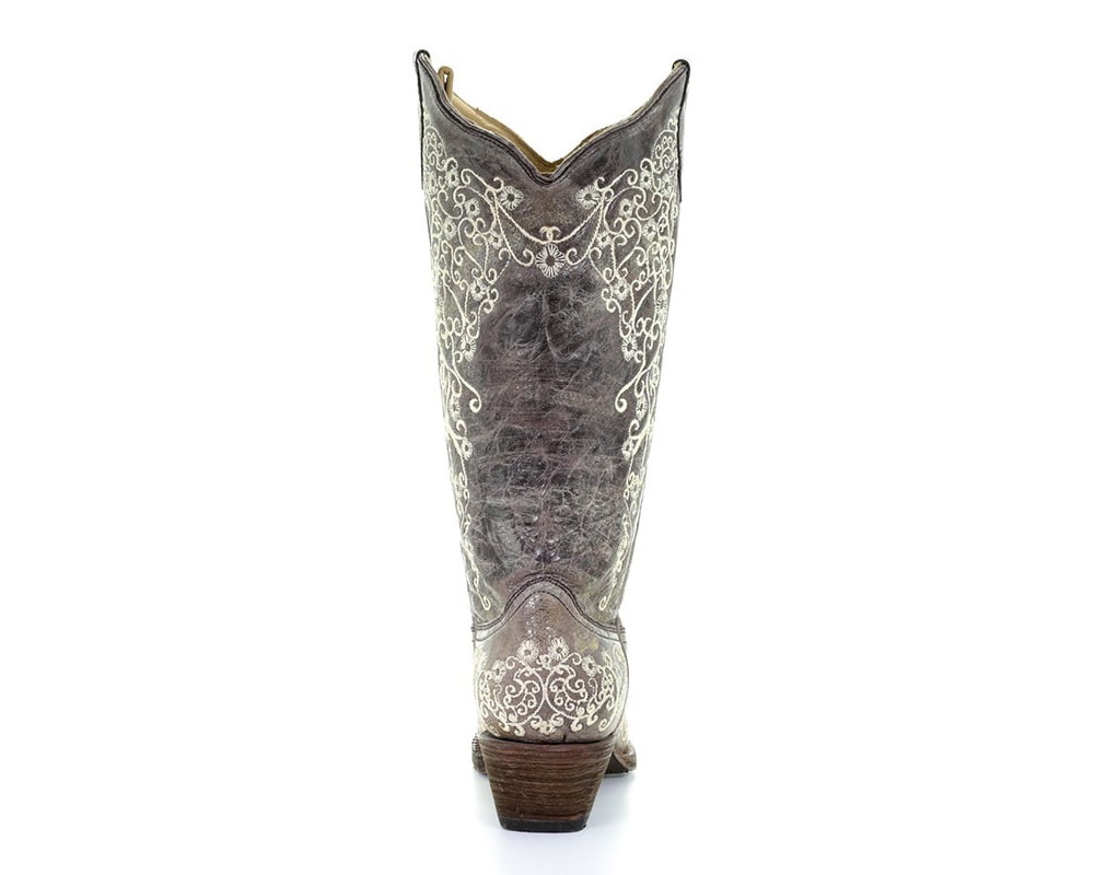 CORRAL Adult Female Crater Bone Embroidery Brown Boots Size 8.5 Width M Walmart