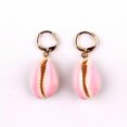 thumbnail image 2 of Bold Cowrie Shell Hoop Earrings Gold Hoops Beach Earrings Summer Jewelry, 2 of 5