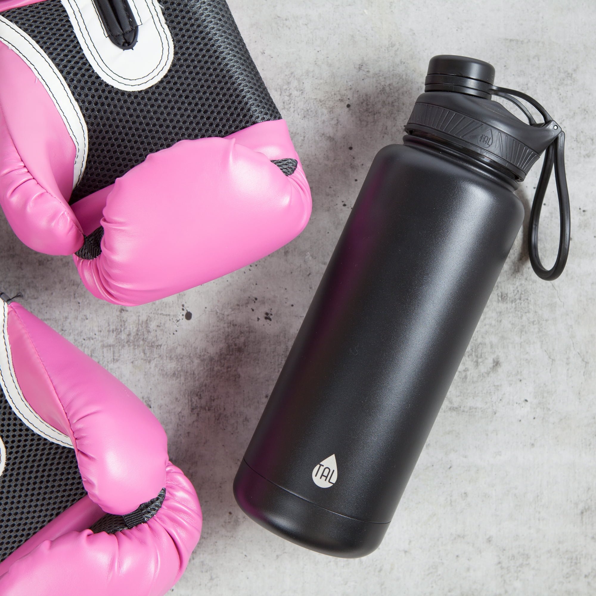 TAL 40 oz Insulated Stainless Steel Water Bottle Black