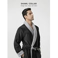 thumbnail image 2 of Men's Coral Fleece Robe Full Length Lounge Shawl Bathrobe with 2 Pockets, 2 of 7