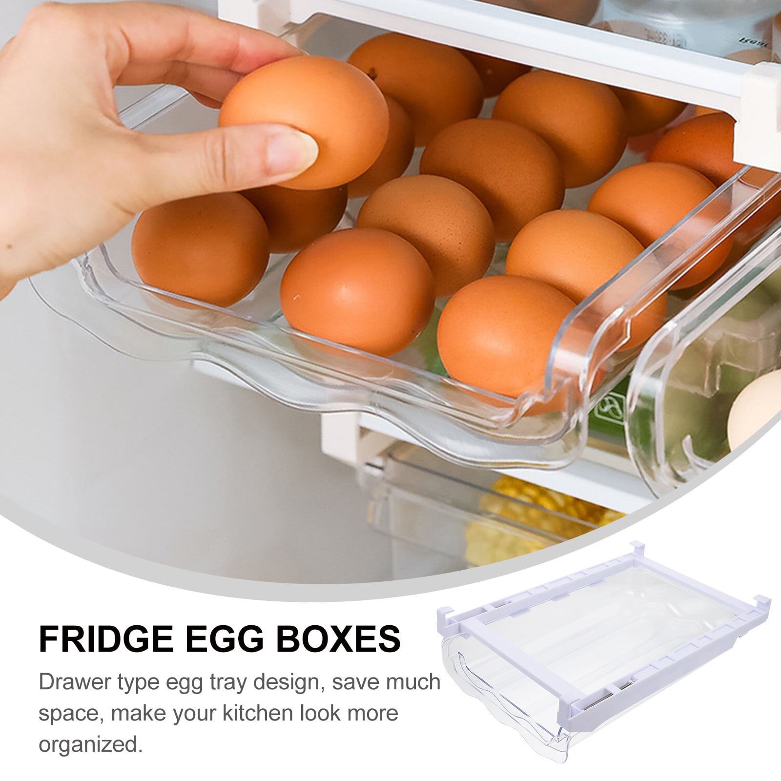 UPKOCH Plastic Egg Box for Space Saving in Kitchen 1Pack