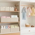 thumbnail image 6 of Foldable Fabric Drawer Organizer for Baby Clothes, Underwear, Socks, Bras & Accessories - 6 Pack Beige Closet Dividers for Nursery, Dresser & Wardrobe Storage, 6 of 9