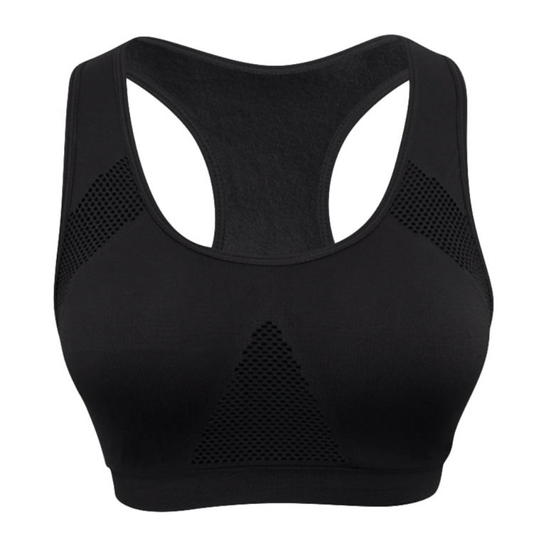 Saient Women Professional Absorb Sweat Top Sports Bra Mesh Breathable Bra  Push Up Padded Running Gym Fitness Top 