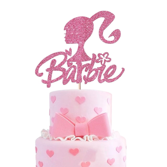 SYKYCTCY 1 paquete de adornos para tartas de princesas con purpurina rosa para niña, para baby shower, despedida de soltera, compromiso, boda, niña, tema de princesa, suministros de
