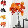 thumbnail image 2 of Lilixerw Artificial Maple Leaves Branches,Fake Fall Leaves Stems Plants Outdoor Greenery,for Home Kitchen Farmhouse Thanksgiving Table Centerpiece Fireplace Halloween Decor, 2 of 7