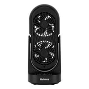 Holmes 13 DuoBreeze Desk Fan, Dual Blade, 3-Speed, Timer, Tilt, CleanBreeze, Black