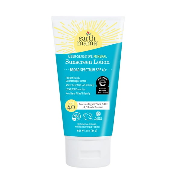 Loción solar Earth Mama Uber-Sensitive SPF 40 90 ml