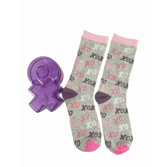 XOXO Crew Socks in XOXO Container, Multicolor, One Size Fits Most, Valentine's Day by Way To Celebrate