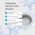 thumbnail image 3 of Mainstays Stainless Steel Kitchen Sink Drain Strainer 4.45" - Durable Food Catcher Chrome, 3 of 10