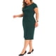 thumbnail image 4 of Vestido de oficina para mujer de tallas grandes Agnes Orinda, vestido lápiz vintage de los años 50 y 60, vestido ceñido para trabajar, 2X verde oscuro, 4 of 6