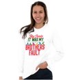 thumbnail image 4 of Funny Santa It Was My Brother's Fault Plus Size Long Sleeve Graphic Tee Shirt Brisco Brands 3X, 4 of 5