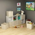 6Pack Collapsible Cube Storage Bins for Cubbies (Beige
