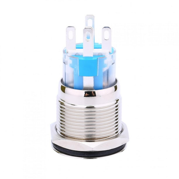 Interruptor de enclavamiento, botón pulsador de metal de 12 V con encendido automático, botón pulsador impermeable, diseño exquisito