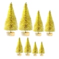 thumbnail image 1 of Injueey Colección de 8 adornos festivos de pino en miniatura para escritorio, fiesta de Navidad, vacaciones Kits de decoración para fiestas Amarillo, 1 of 1