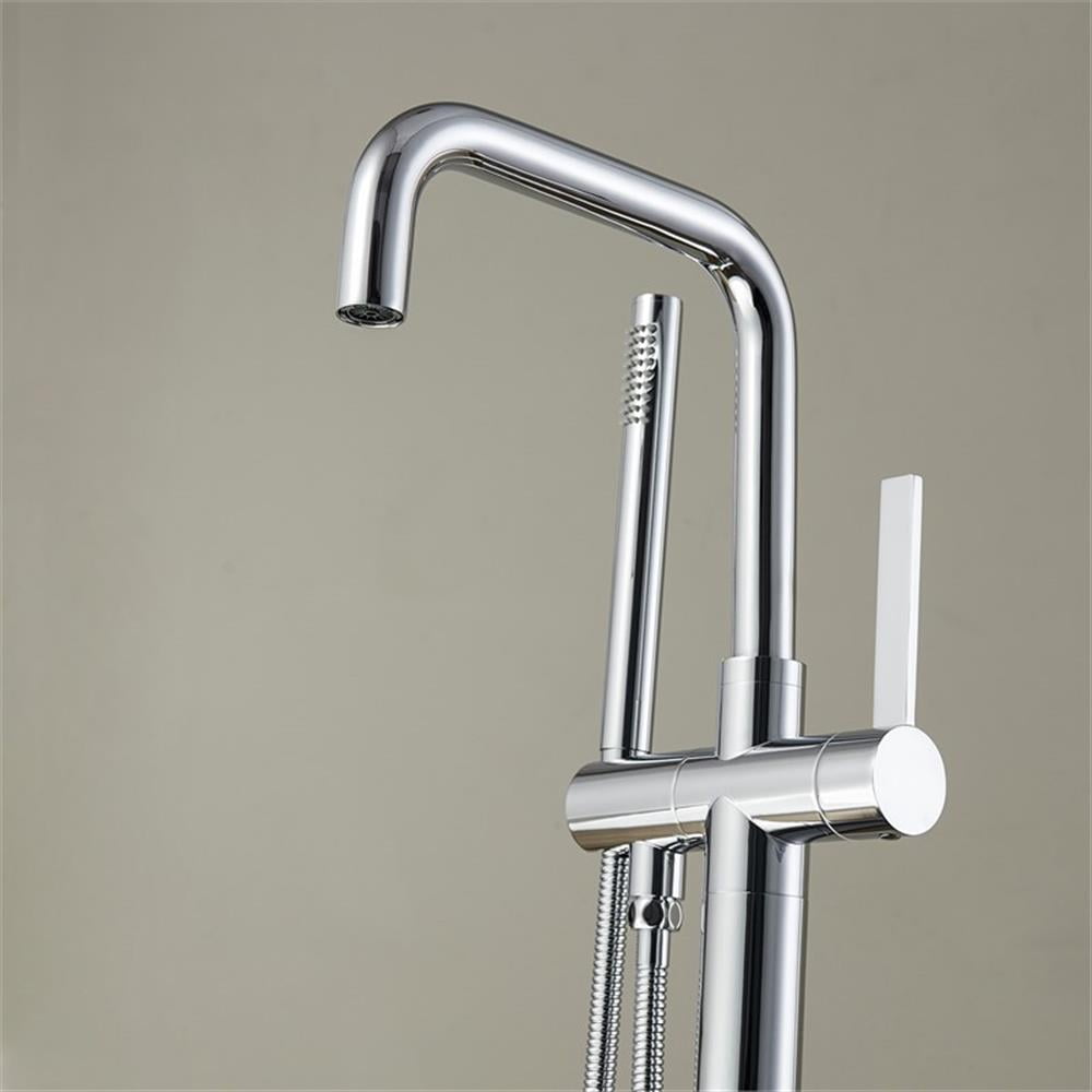 Vinnova 109215-BTF-PC Delara Freestanding Chrome Tub Faucet with Hand Shower, Polished Chrome