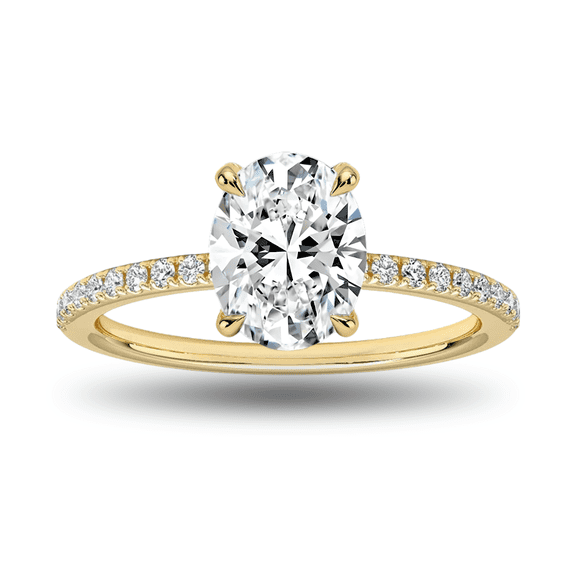 3CT Oval Cut Cubic Zirconia Engagement Ring for Women, 925 Sterling Silver Half-Coverage Scalloped Pavé Wedding Band, Stackable Promise Rings Size 3-11 VIRELLA