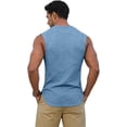 thumbnail image 4 of Mens Ribbed Knit Tank Top Cotton Sleeveless Shirts Summer Beach Workout Muscle Undershirt Light Blue M, 4 of 4